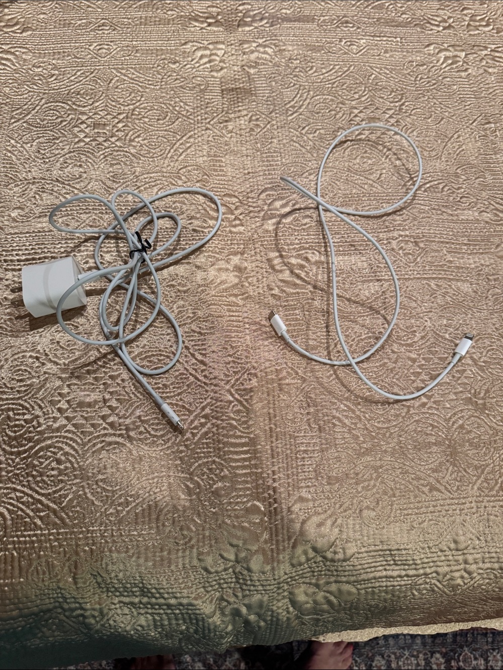 White USB-C Charging Cable and Wall Adapter - White